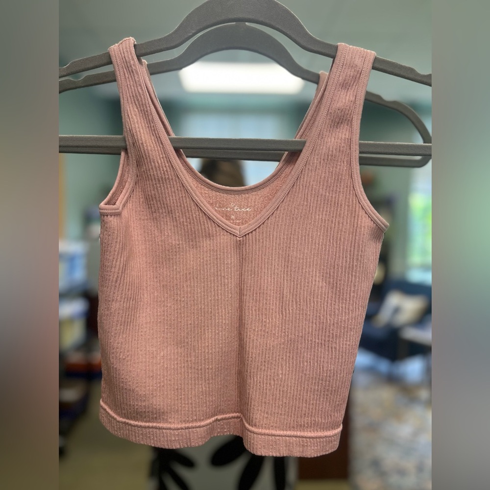Pale pink Ribbed Tank Top